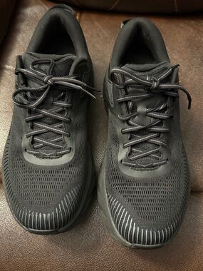 Hoka Bondi 7 X-WIDE Mens Sz 9.5 4E Run Walk Hike Work - Black Sneakers